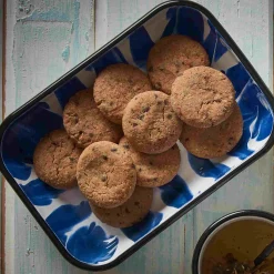 Paintstroke Enamel Roasting & Serving Dish, Blue & White Baking Supplies & Equipment