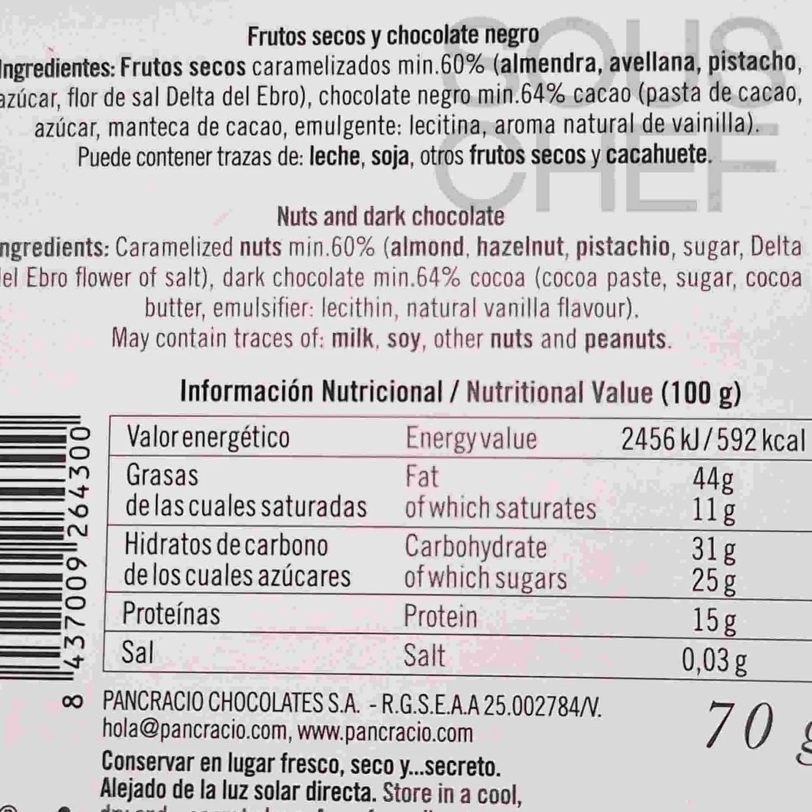 Discount Swiss Rocks Dark Chocolate, 70g Ingredients Brands|Spanish Ingredients
