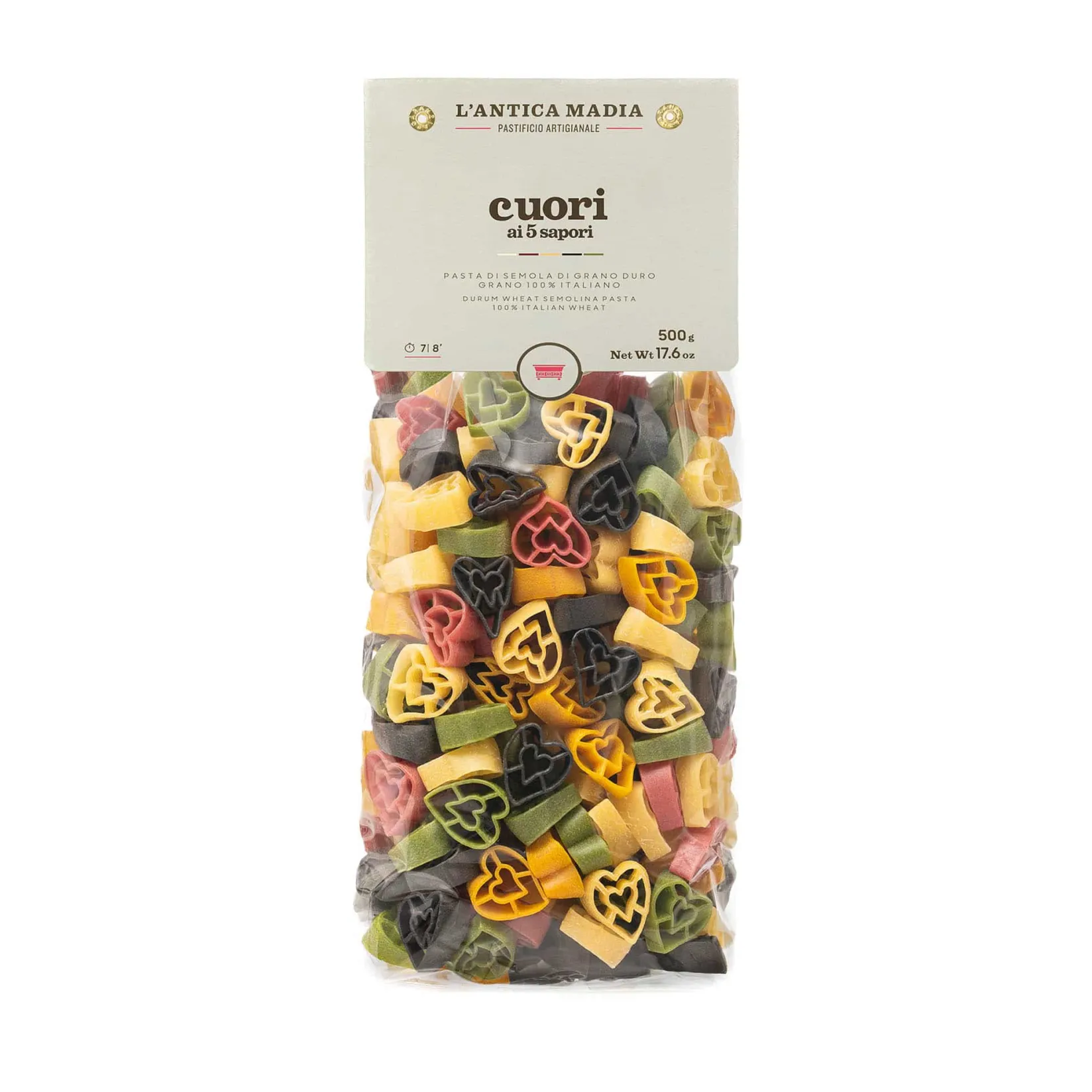 Discount Pasta L'Antica Multicolour Pasta Hearts Cuori, 500g Ingredients Brands|Pasta, Rice & Beans