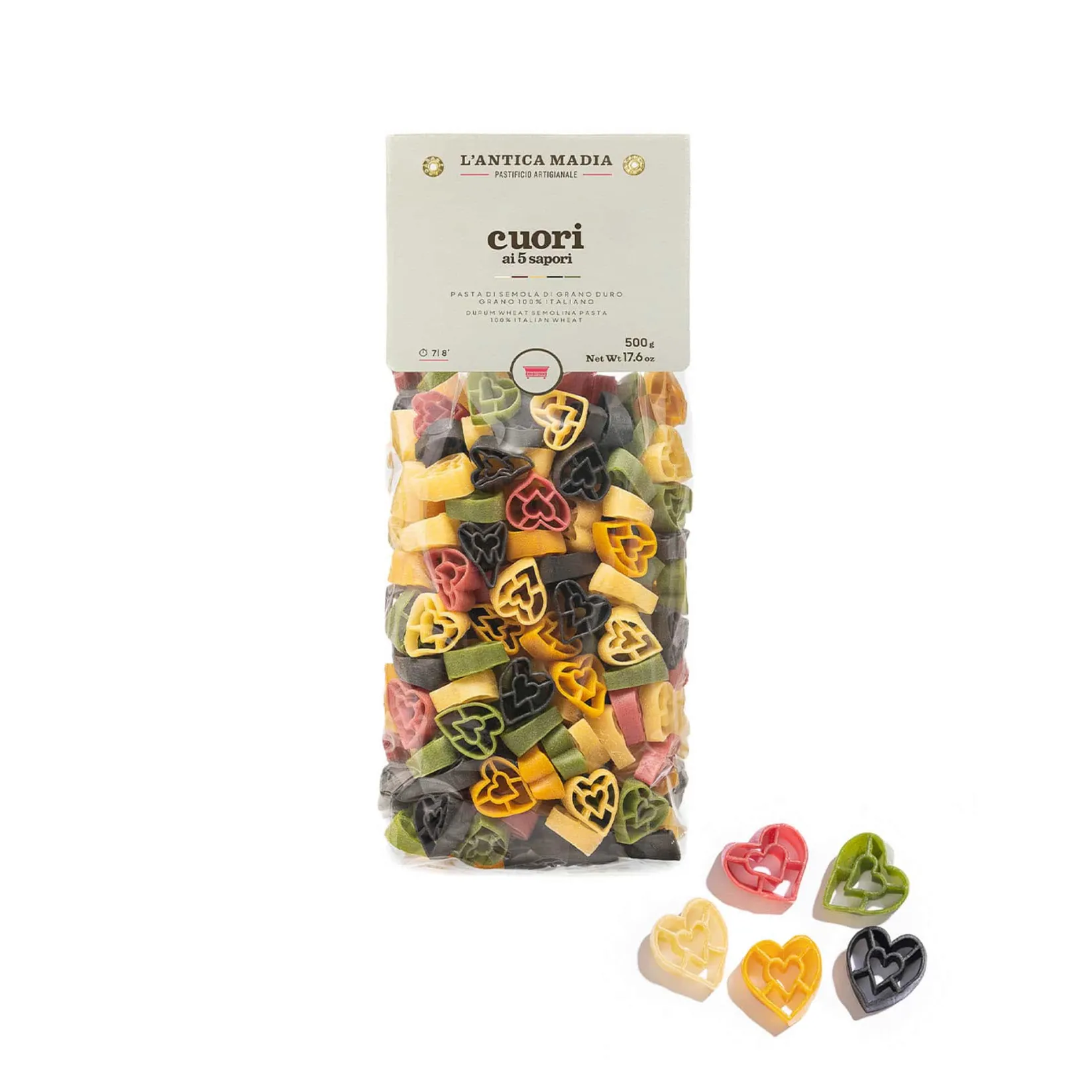 Discount Pasta L'Antica Multicolour Pasta Hearts Cuori, 500g Ingredients Brands|Pasta, Rice & Beans