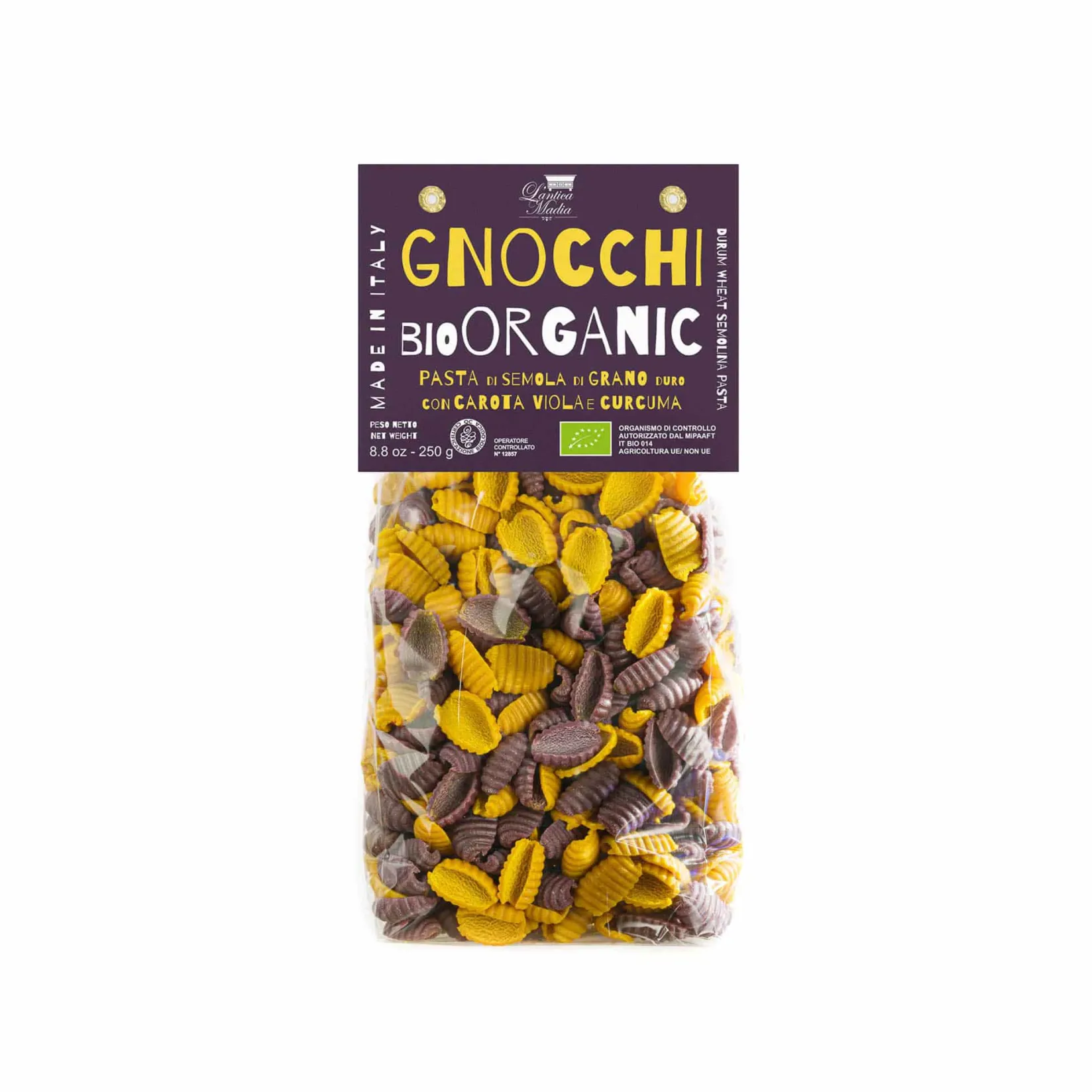 Clearance Pasta L'Antica Organic Gnocchi Pasta Turmeric & Purple Carrot, 250g Ingredients Brands|Pasta, Rice & Beans