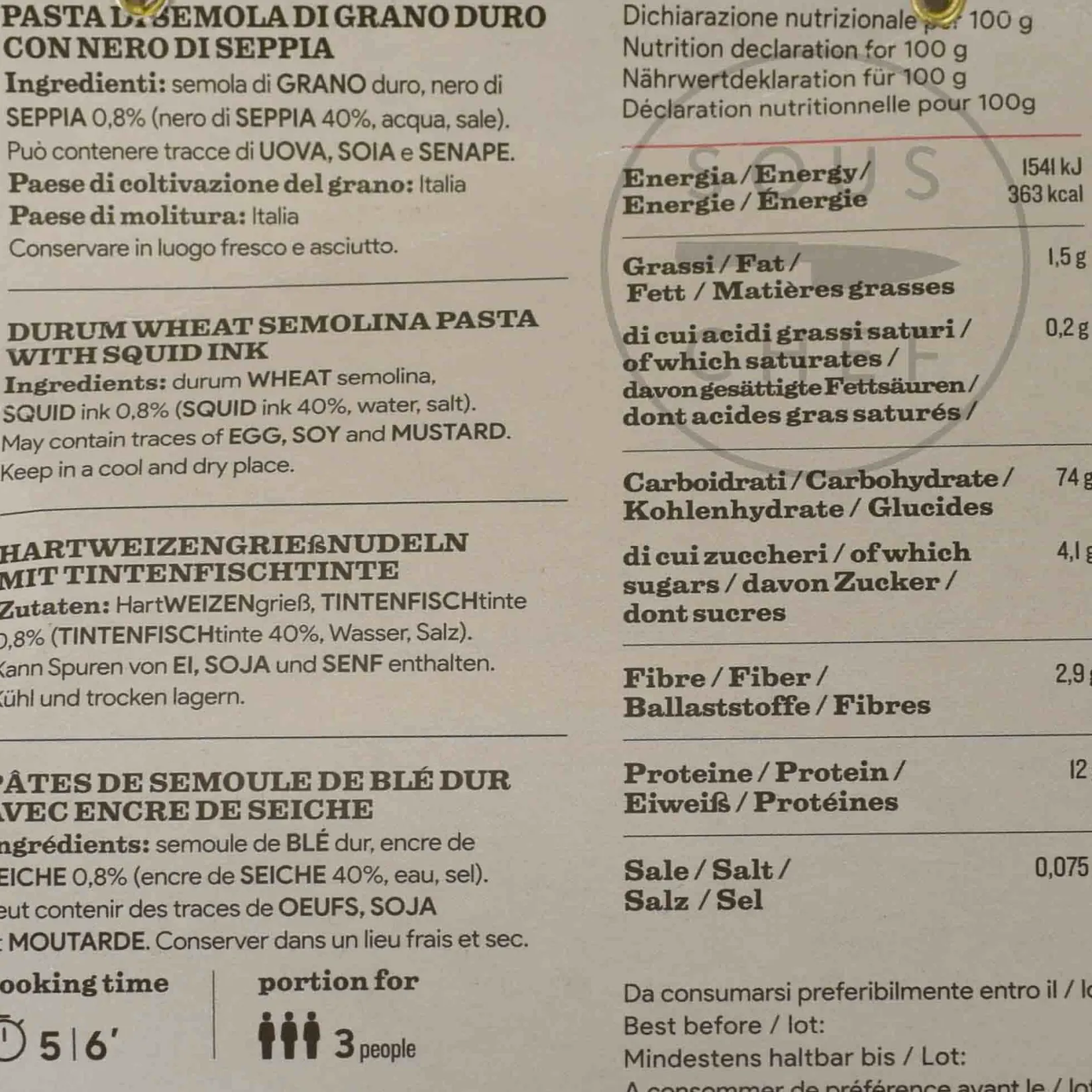 New Pasta L'Antica Striped Farfalle with Squid Ink, 250g Ingredients Brands|Pasta, Rice & Beans