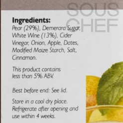 Best Pear Chutney with White Wine, 1.2kg Ingredients Brands|Sauces & Condiments