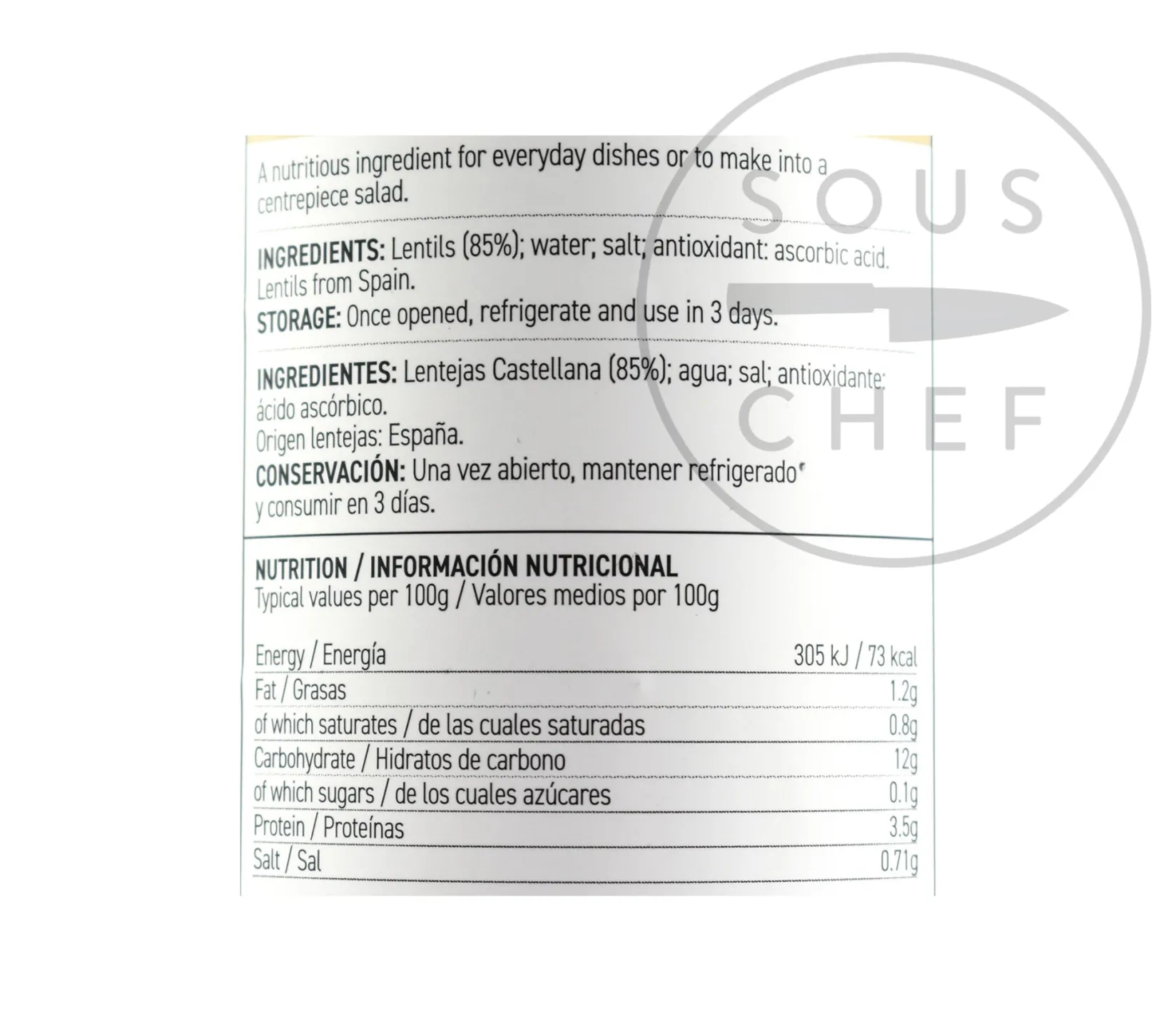 Sale Castellana Lentils, 700g Ingredients Brands|Spanish Ingredients