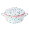 Clearance Pink Dot Enamel Casserole with Lid, 18cm Pots & Pans
