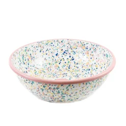 Clearance Pink Dot Enamel Large Salad Bowl, 32cm Tableware Brands|Crockery & Dinnerware