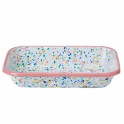 Hot Pink Dot Enamel Roasting & Serving Dish Baking Supplies & Equipment