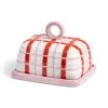 Hot Pink Plaid Butter Dish Tableware Brands
