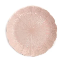 Pink Scalloped Japanese Deep Dinner Plate, 22cm Japanese Ingredients|Plates