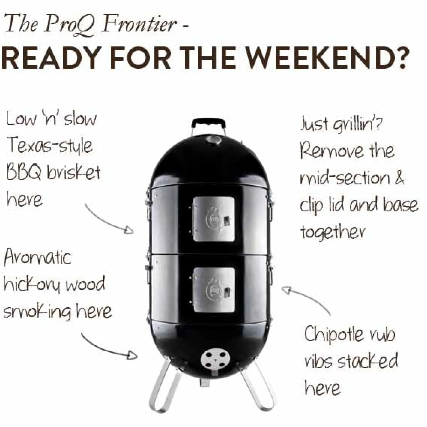 Hot Frontier Elite 3in1 BBQ Smoker American Ingredients|Bbq & Smoking