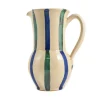 New Puglia Aquamarine and Blue Stripe Pitcher Jugs & Bottles|Tableware Brands