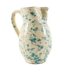 Best Puglia Aquamarine Splatter Ceramic Pitcher Italian Ingredients|Tableware Brands