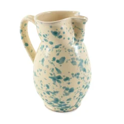 Best Puglia Aquamarine Splatter Ceramic Pitcher Italian Ingredients|Tableware Brands