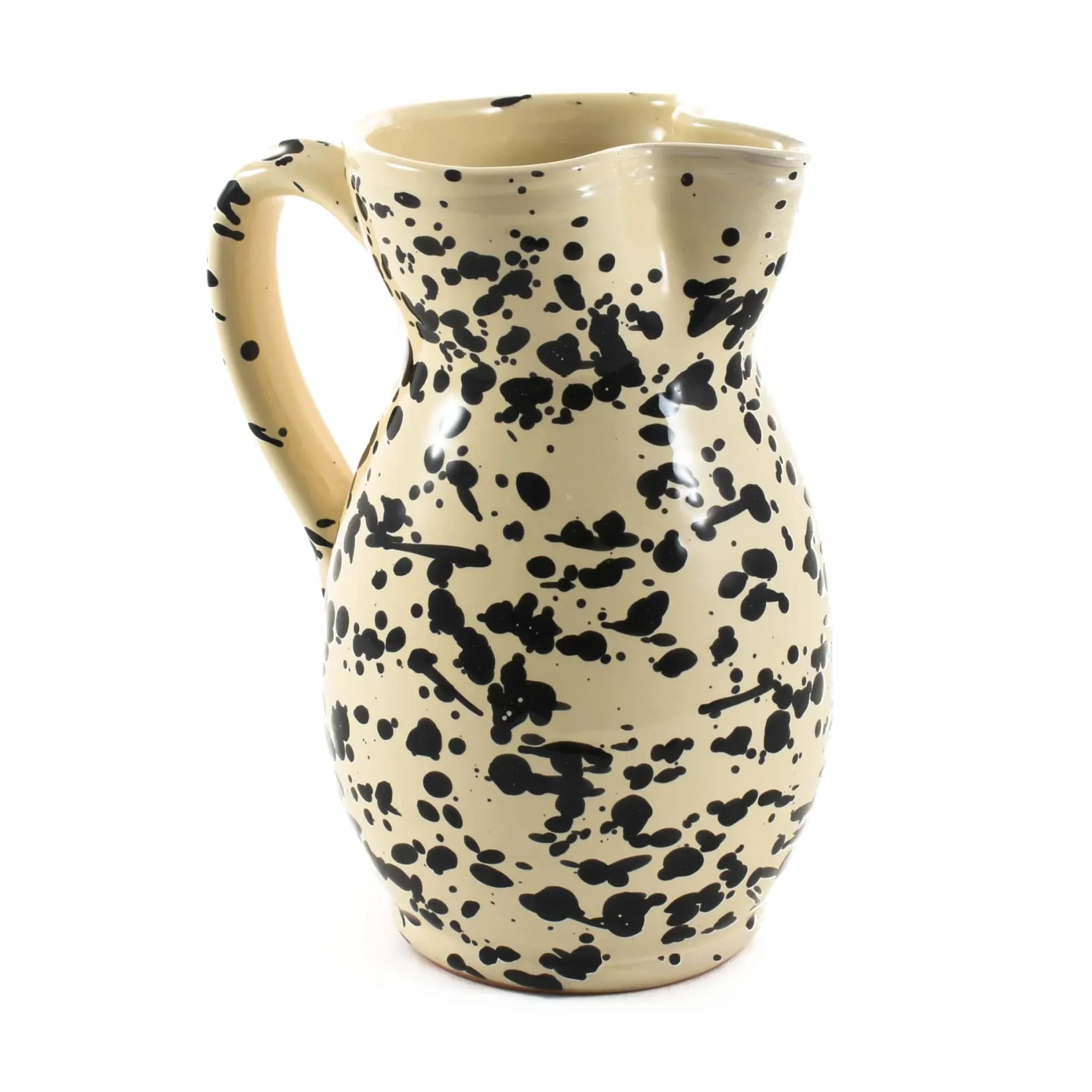 Hot Puglia Black Splatter Ceramic Pitcher Italian Ingredients|Tableware Brands
