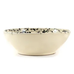 Outlet Puglia Black Splatter Large Salad Bowl, 28cm Italian Ingredients|Crockery & Dinnerware