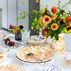 Hot Puglia Blue Splatter Pitcher Italian Ingredients|Tableware Brands