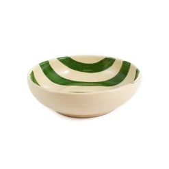 Sale Puglia Green Stripe Bowl, 19cm Crockery & Dinnerware|Bowls