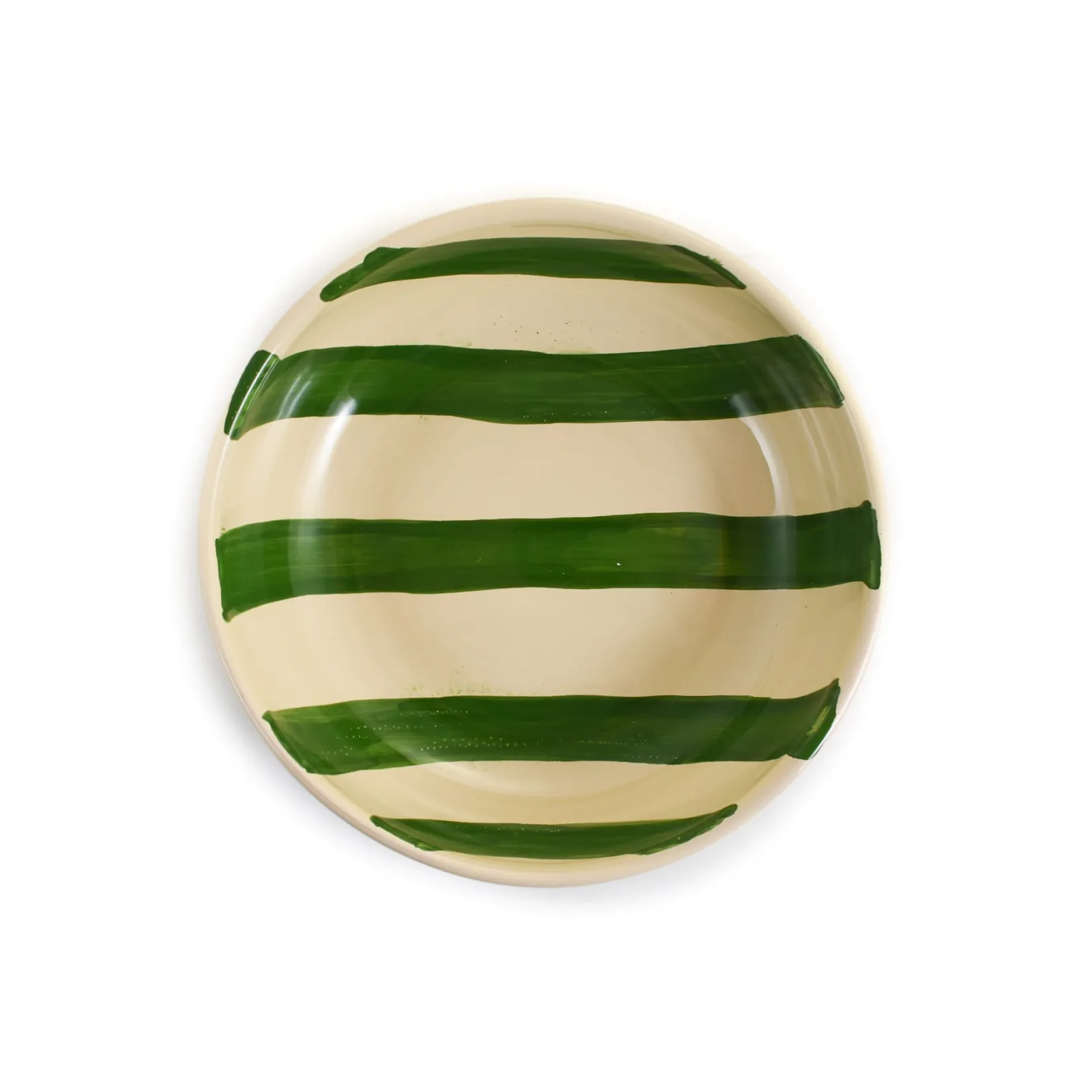 Sale Puglia Green Stripe Bowl, 19cm Crockery & Dinnerware|Bowls