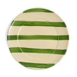 Puglia Green Stripe Dinner Plate, 27cm Plates|Crockery & Dinnerware