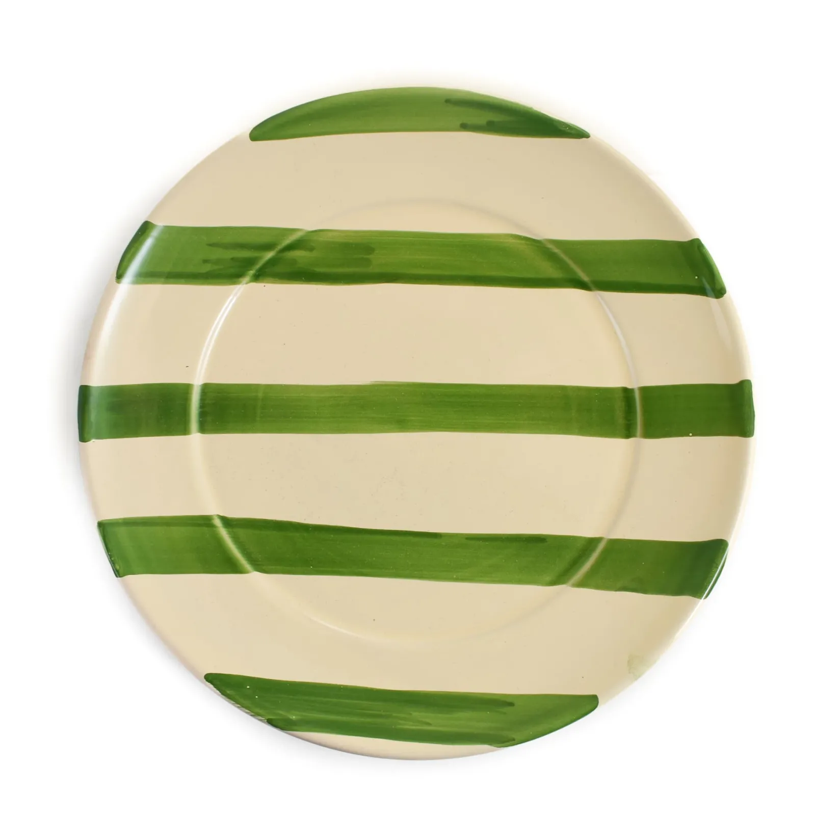 Puglia Green Stripe Dinner Plate, 27cm Plates|Crockery & Dinnerware