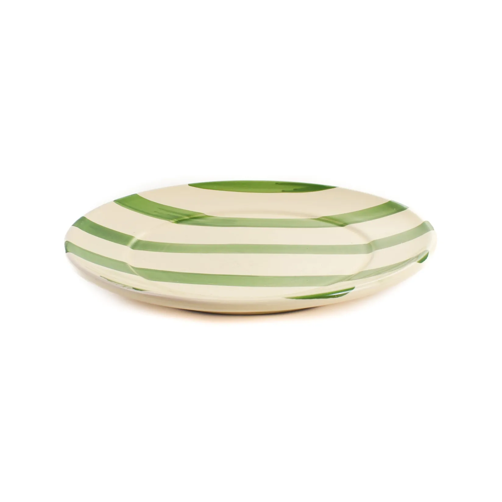 Puglia Green Stripe Dinner Plate, 27cm Plates|Crockery & Dinnerware