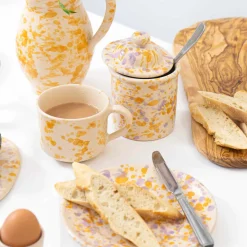 New Puglia Lilac and Yellow Splatter Storage Jar, 15cm Tableware Brands