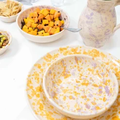 Best Puglia Lilac and Yellow Splatter Bowl, 19cm Crockery & Dinnerware|Bowls