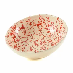 Online Puglia Red Splatter Large Salad Bowl, 28cm Italian Ingredients|Crockery & Dinnerware