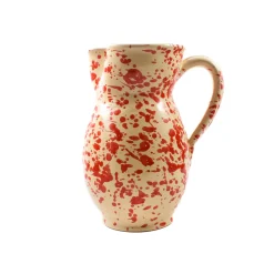 Hot Puglia Red Splatter Pitcher Italian Ingredients|Jugs & Bottles