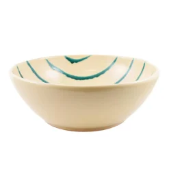 Puglia Teal Stripe Large Salad Bowl, 34cm Crockery & Dinnerware|Bowls