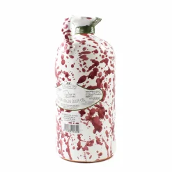 Hot Puglian Extra Virgin Olive Oil in Burgundy Splatter Ceramic Bottle, 500ml Ingredients Brands|Oil, Vinegar & Dressings