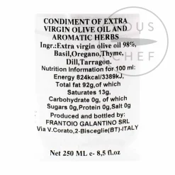 Best Puglian Olive Oil with Mixed Herbs in Terracotta Bottle, 250ml Ingredients Brands|Italian Ingredients