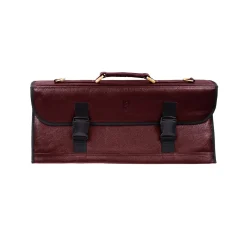 Red Buffalo Leather Knife Bag, 11 Slots Kitchen Knives