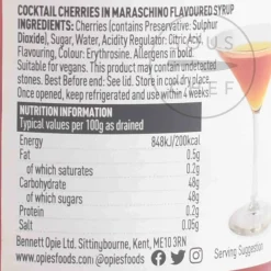 Clearance Red Maraschino Cocktail Cherries with Stem, 225g Drinks|Baking Ingredients
