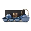 Hot Rich Blue Japanese Tea Set for Four Japanese Ingredients|Japanese Tableware