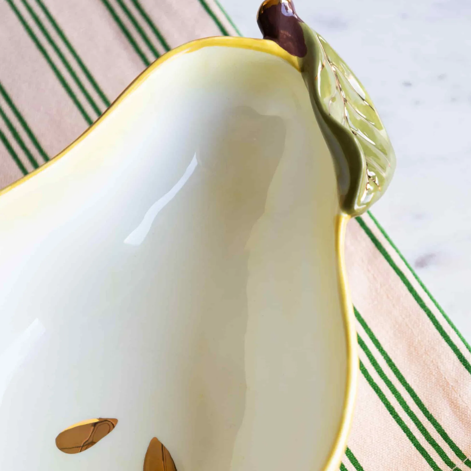 Online Pear Bowl with Gold Detail, 14x20cm Crockery & Dinnerware|Bowls