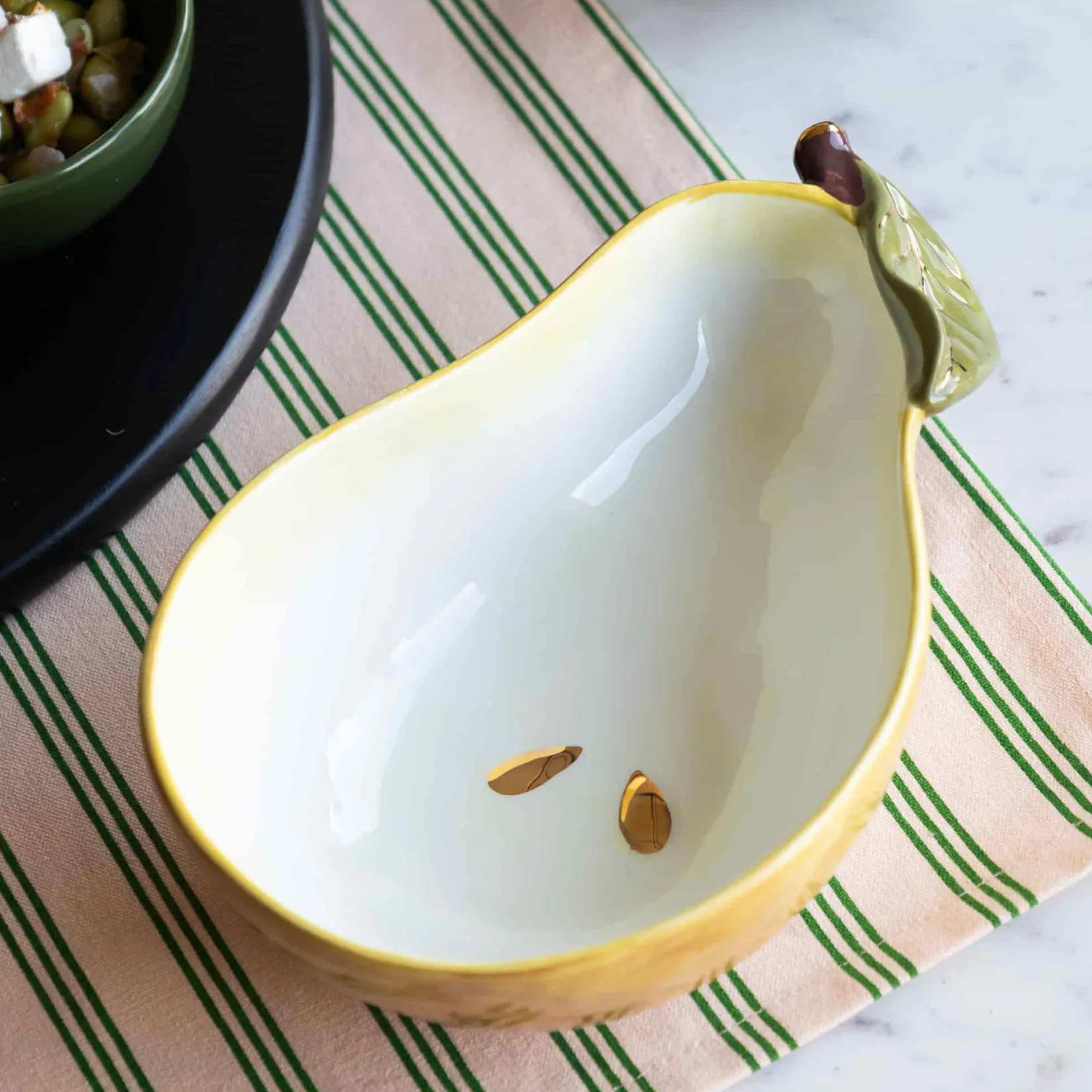 Online Pear Bowl with Gold Detail, 14x20cm Crockery & Dinnerware|Bowls