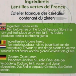 Sale French Green Lentils, 500g Ingredients Brands|French Ingredients