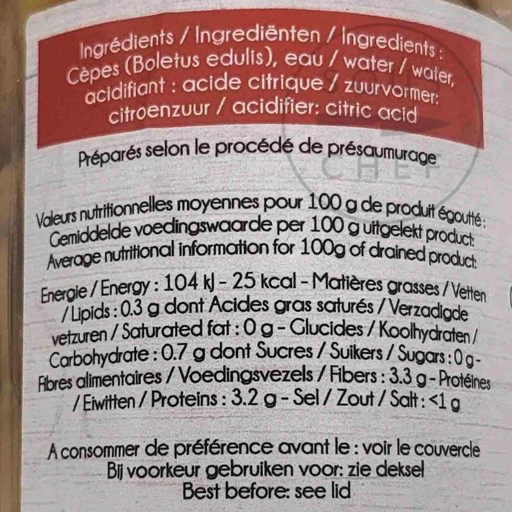 New Porcini Mushrooms, 185g Ingredients Brands|French Ingredients