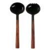 Hot Black Horn and Wood Salad Servers Set Tableware Brands|Serveware