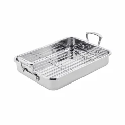 Best Impact Stainless Steel Roasting Pan with Rack, 43x28cm Baking Supplies & Equipment