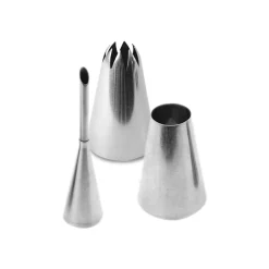 New Scrap Cooking Set of 3 Stainless Steel Choux Piping Nozzles Baking Supplies & Equipment