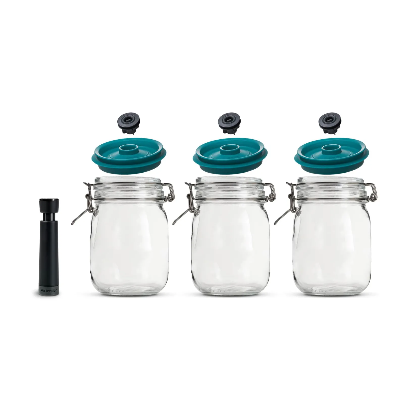 Clearance Set of 3 x Kilner Clip Top Jars with Vacuum Seal Lids Tableware Brands|Food Storage & Containers