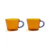 New Set of 2 Amber Glass Tea Cups, 300ml Tableware Brands