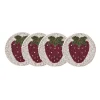Sale Set of 4 Beaded Strawberry Coasters Tableware Brands