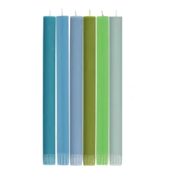 Best Set of 6 Blue Green Assorted Candles Table Setting|Tableware Brands
