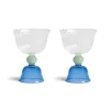 Outlet Set of 2 Blue Tulip Coupe Glasses Table Setting|Drinking Glasses