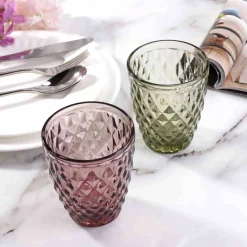 New Set of 6 Green Diamond Tumblers, 270ml Tableware Brands