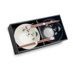 Sale Set of 2 Lucky Cat Japanese Rice Bowls with Chopsticks Japanese Ingredients|Japanese Tableware