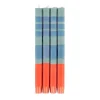 Best Set of 4 Orange Mint Striped Candles Table Setting|Tableware Brands